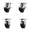 Service Caster 5 Inch Polyolefin Caster Set with Roller Bearing 2 Brakes and 2 Rigid SCC SCC-35S520-POR-SLB-2-R-2 - alternate 1